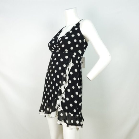 BARDOT Dress Polka Dot Mini Ruffled Trim Sleeveless Size XS - Picture 3 of 7